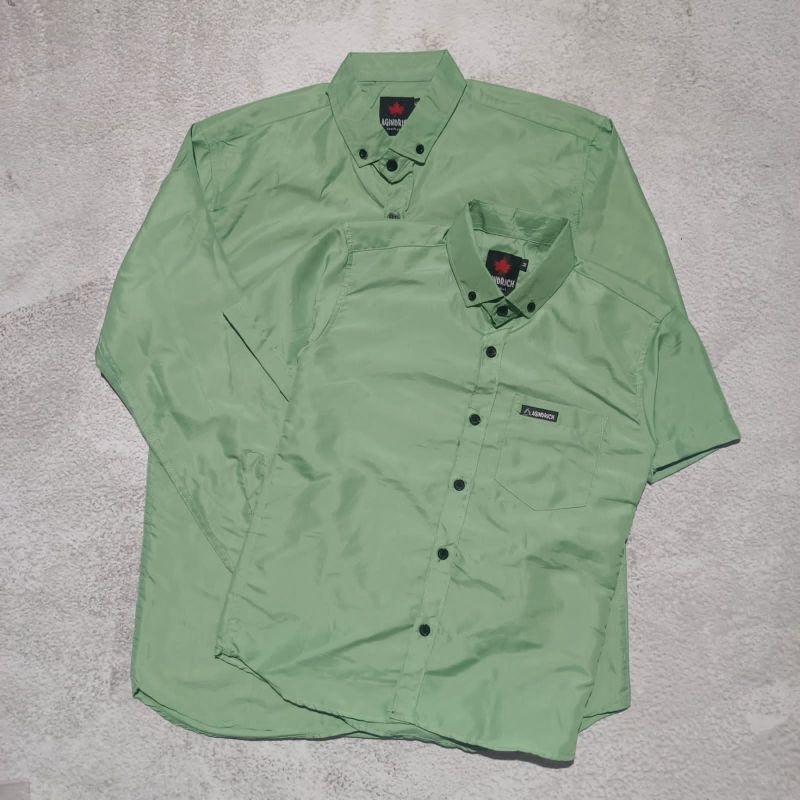 KEMEJA HIJAU SAGE PANJANG PENDEK PRIA