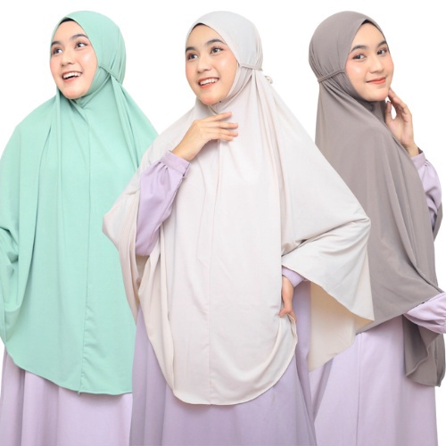 COD Hijab Khimar Jilbab Instan Kerudung Syari Bergo Tali Jumbo Jersey Aisyah buruan