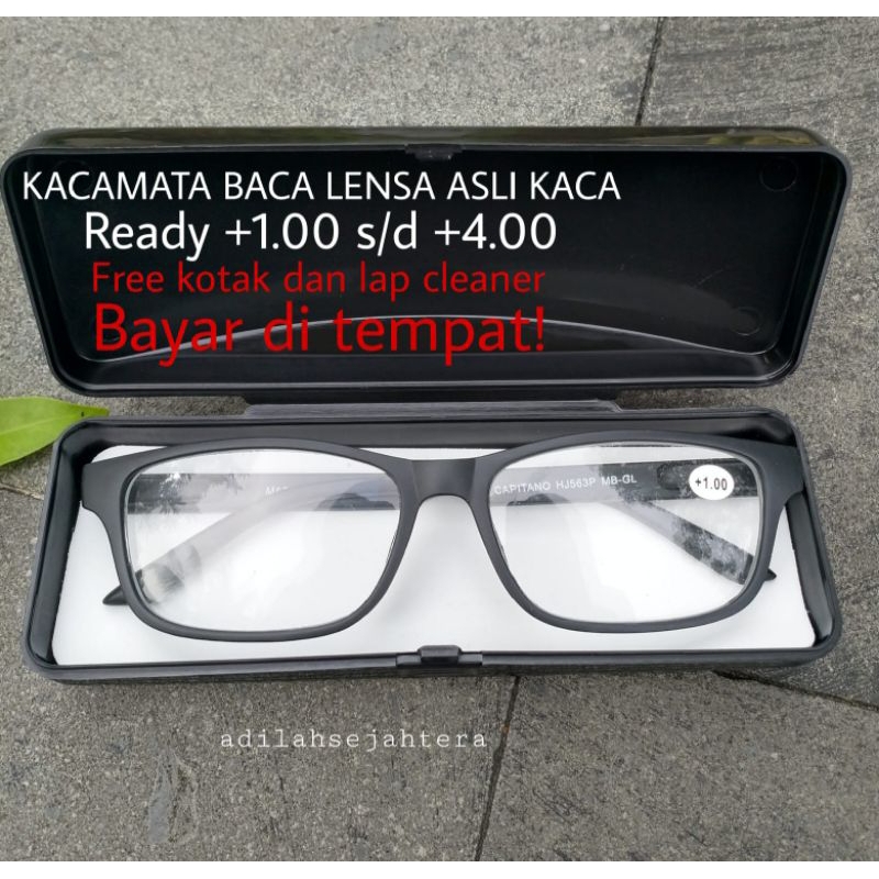 COD Kacamata Baca Lensa Asli Kaca Anti Baret Kacamata Plus Super Fokus Kacamata Baca Pria kacamata W