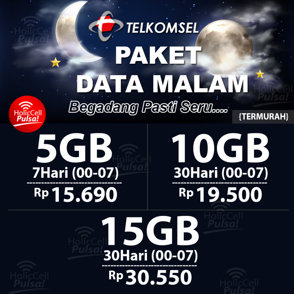PAKET DATA TELKOMSEL MALAM 5GB 10GB 15GB I WAJIB BACA DESKRIPSI PRODUK