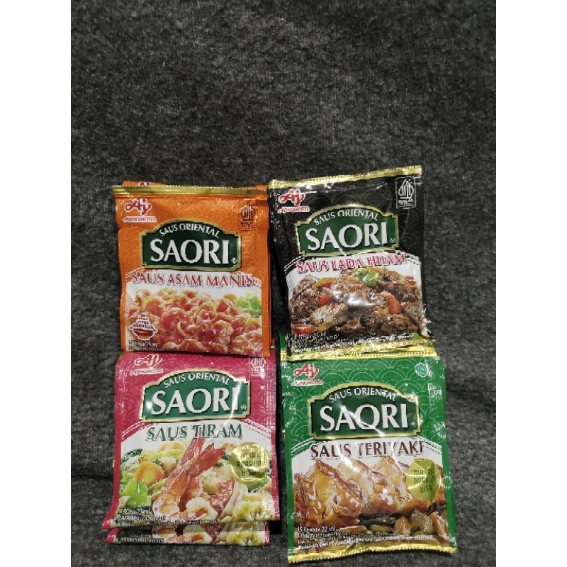 

Saori Saos Tiram / Saos Teriyaki / Saos Asam Manis / Saos Lada Hitam Sachet