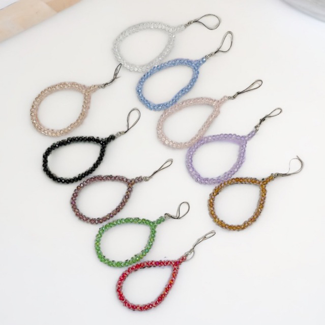 Lizzie Crystal Diamond Phone Strap Tali Gantungan HP Kristal Ceko Phone Charm Bracelet Handphone Lan