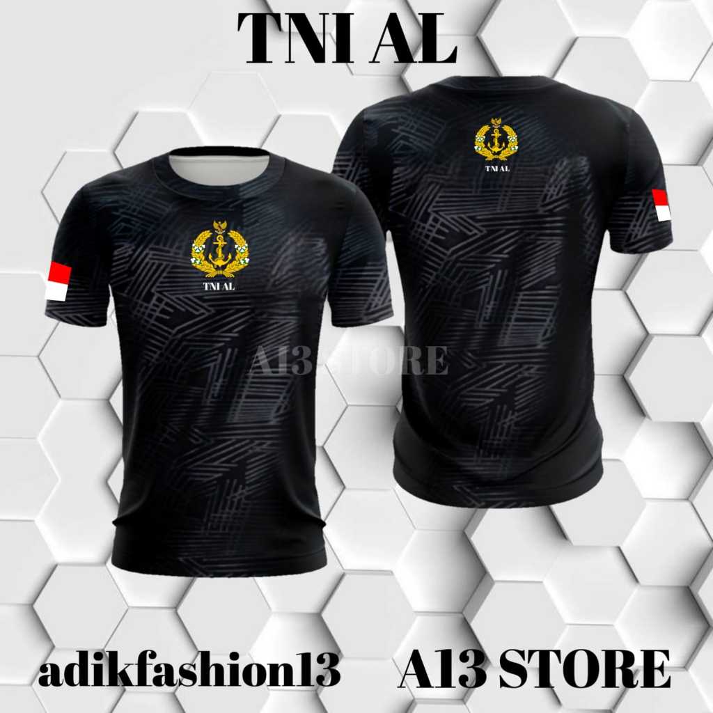 kaos tni al / baju kaos tni al logo depan belakang / baju kaos dryfit jersey tni al / kaos jersey ol