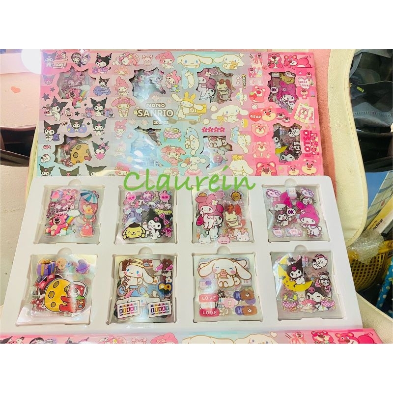 

Sanrio Sticker JUMBO Box isi 200 Lembar Aesthetic Waterproof Sticker Hello Kitty Kuromi Cinnamoroll