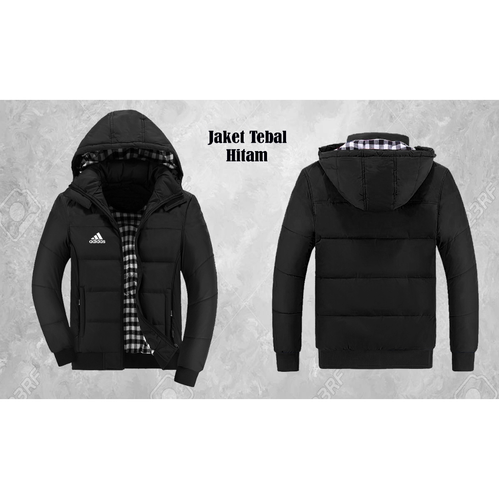 Jaket Premium Logo Adidas_s, Jaket Puffer Tebal, Jaket Parka, Jaket Kupluk Parasut