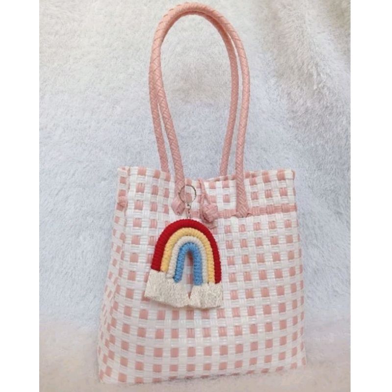 LAVENDER BAG TAS JALI MURAH SIZE M/L/XL Handle panjang TAS BELANJA TAS JALI ANYAMAN