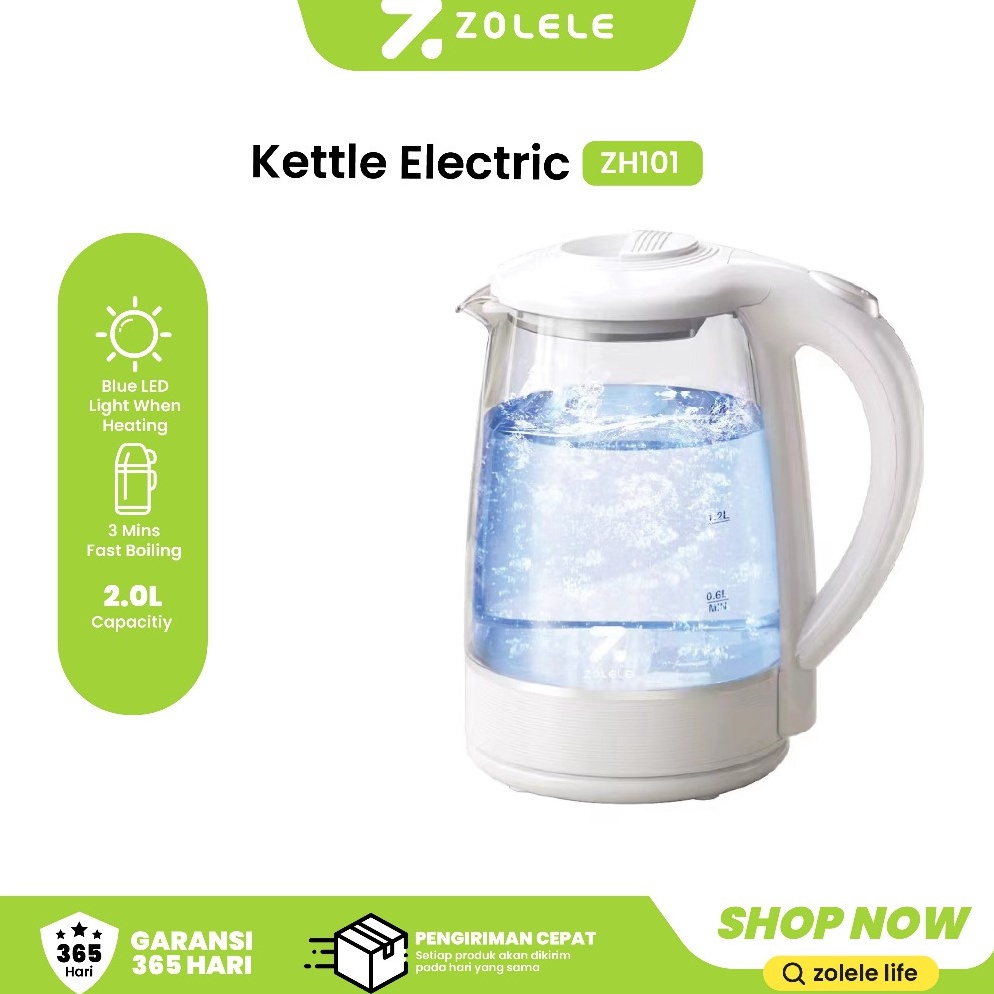 Special Price.. ZOLELE Kettle Listrik 2L Electric Water Heaters Tea Dispenser Pot Air Panas Thermos 