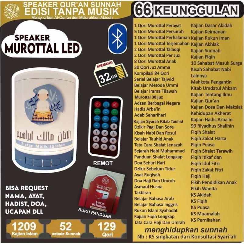 Speaker Qur'an Maghfirah LED/Murrotal Alquran/Speaker Quran