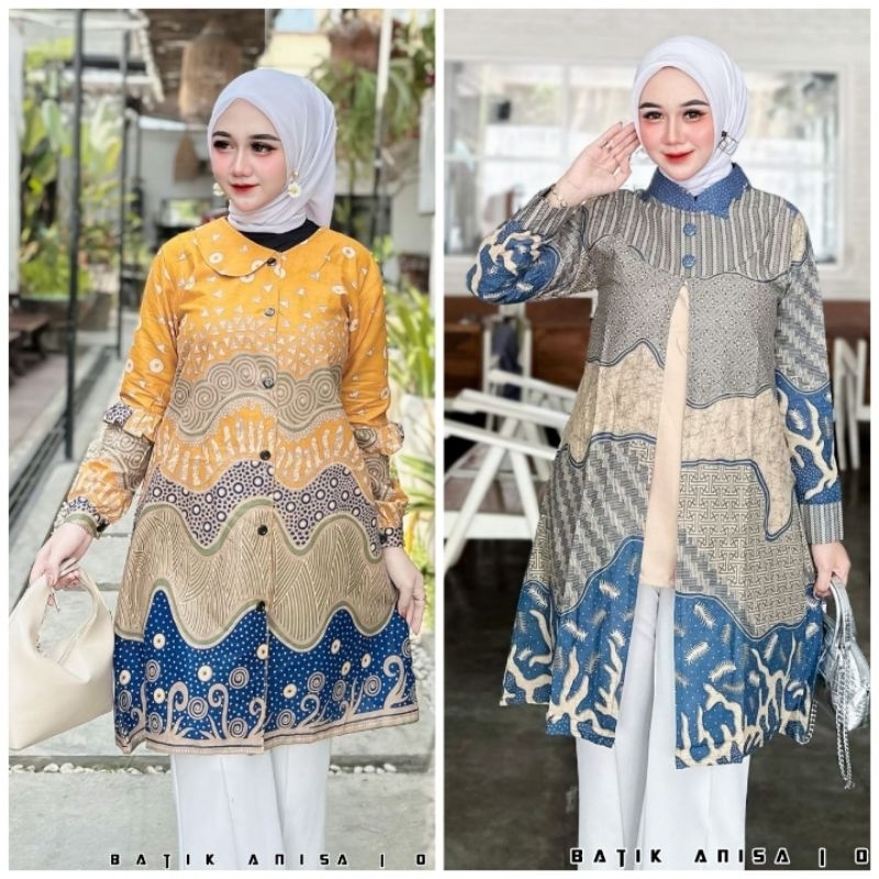 new batik modern seragam kantor tunik bolero M L Xl XXl jumbo by batik nabila.id
