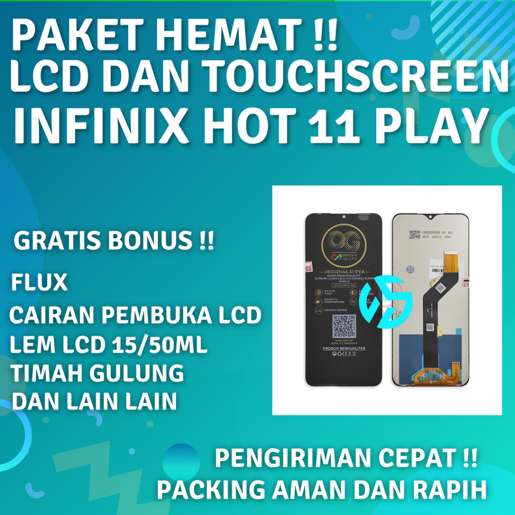 Layar Lcd Original Hp Infinix Hot 11 Play Fullset Touchscreen Ori