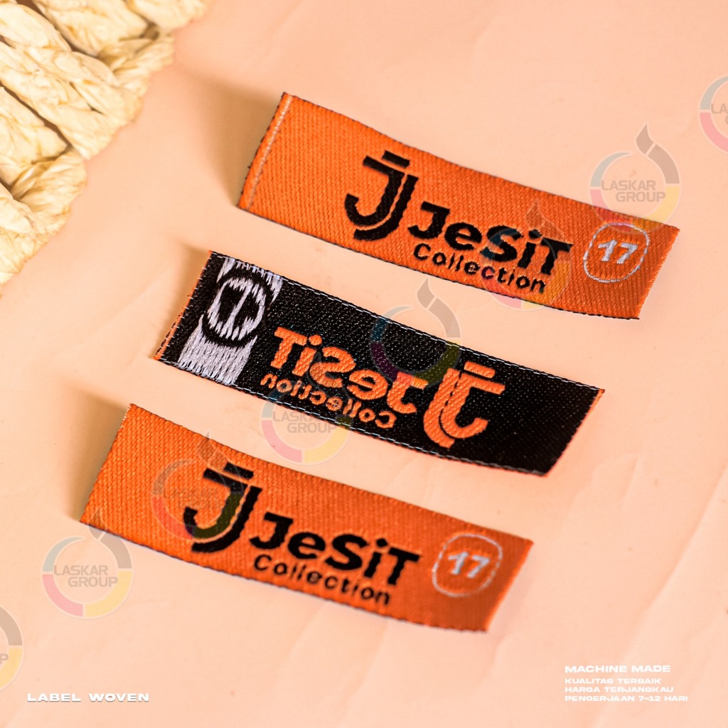 label woven uk 1,25x4 cm woven bordir woven damask label hijab label baju label gamis label rajut