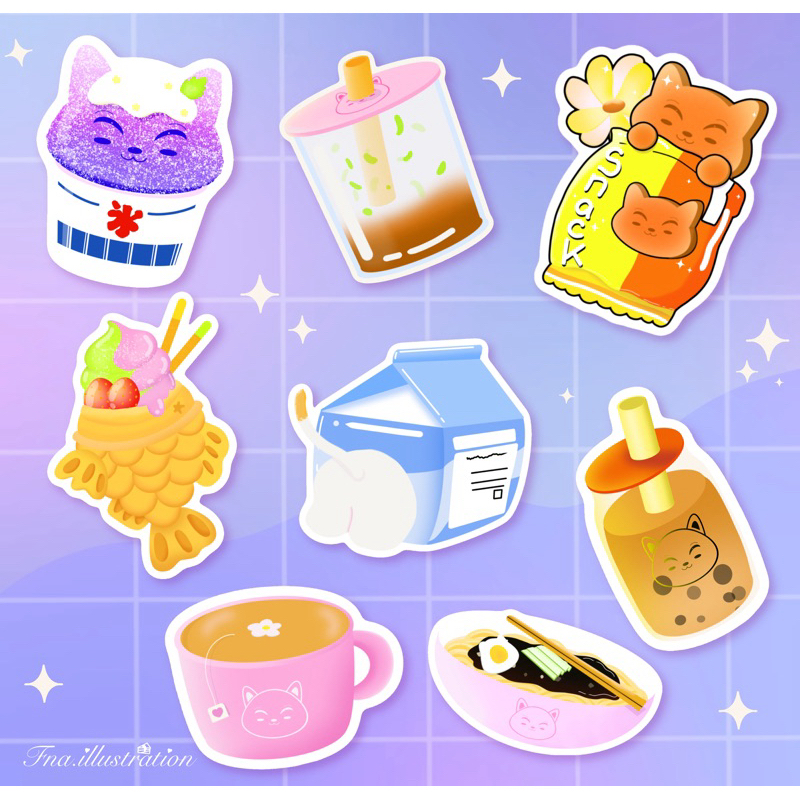 Sticker cute aesthetic makanan