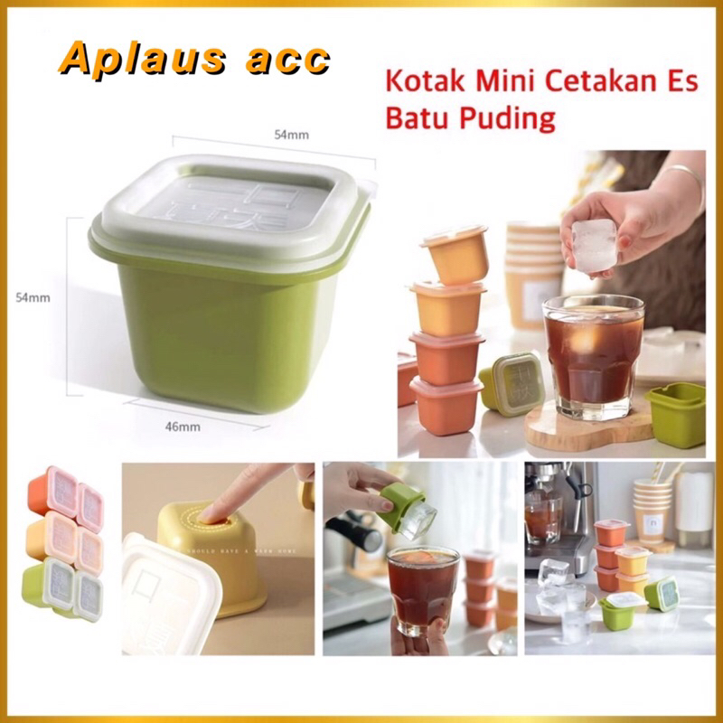 Kotak Mini Cetakan Es Batu Puding Jelly Kotak Kecil Cetakan Dengan Tutup Serbaguna