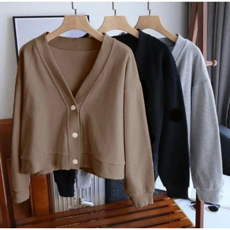 KAREEN CROPE BUTTON SWEATER CARDIE OUTER WANITA