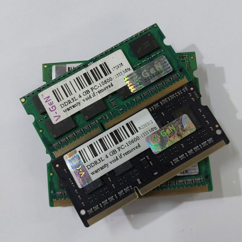 Memory RAM laptop 4gb ddr3L 10600 vgen 1.35volt Low voltage