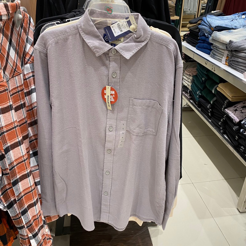 NEVADA kemeja pria lengan panjang bahan katun Reguler Fit ( DAPAT 2 PC)