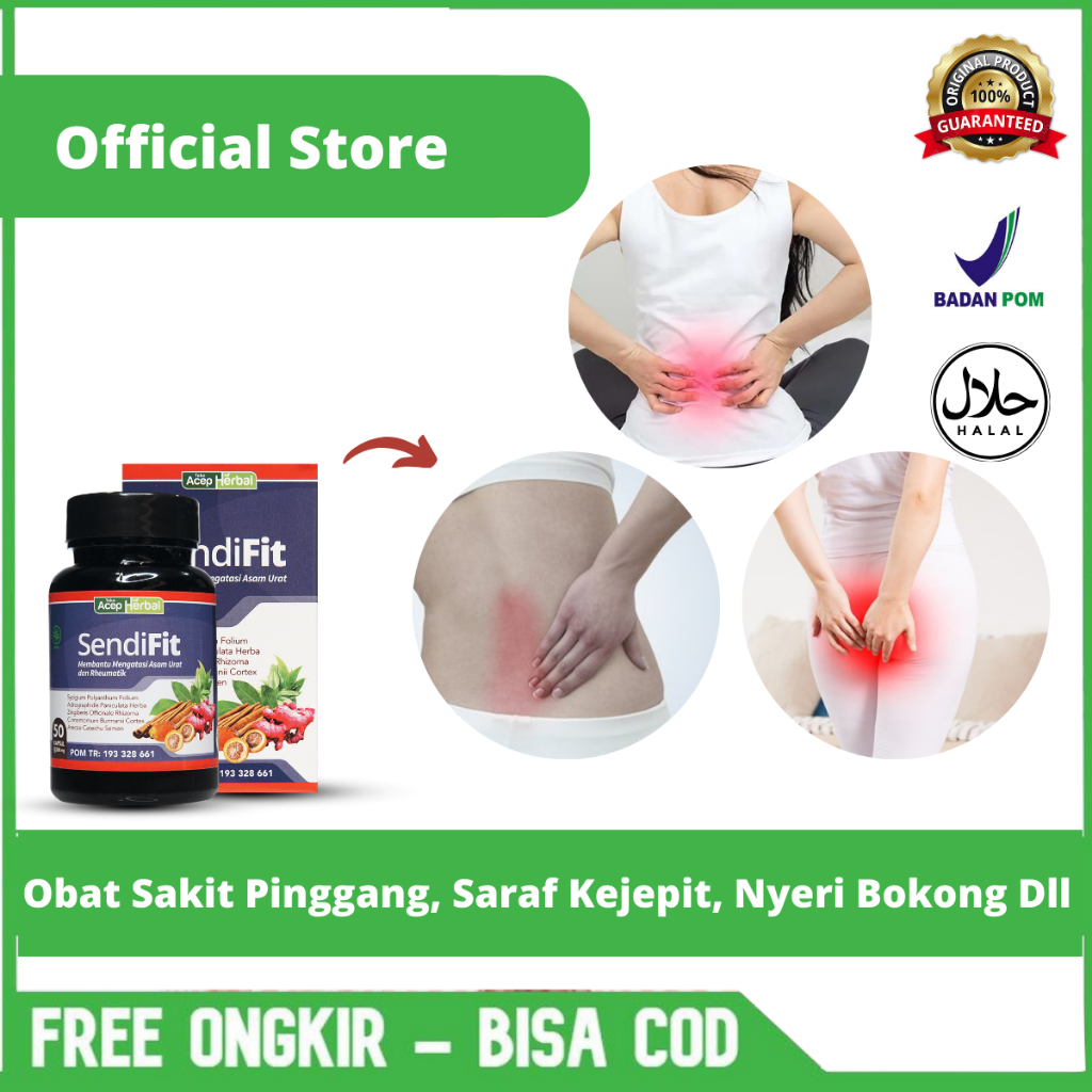 Obat Sakit Pinggang, Saraf Kejepit, Nyeri Bokong, Kaku Pegal Linu, Nyeri Sendi Otot Tulang, Asam Ura