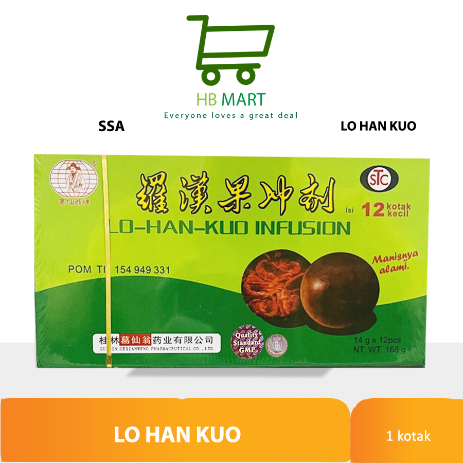 

Lo han kuo lohanko infusion minuman kesehatan / Lo Han Kuo Infusion / Lohankuo Infusion / lahankuo kotak / LO HAN KUO INFUSION 168G/ OBAT HERBAL PEREDA PANAS DALAM/ LOHANKUO/ LUO HAN GUO/ MONK FRUIT