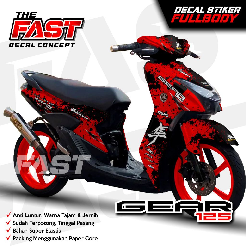 Decal Gear Fullbody Hayabusa Stiker Yamaha Gear 125 Decal Mio Gear 125 Full Body Stiker Motor Gear 1