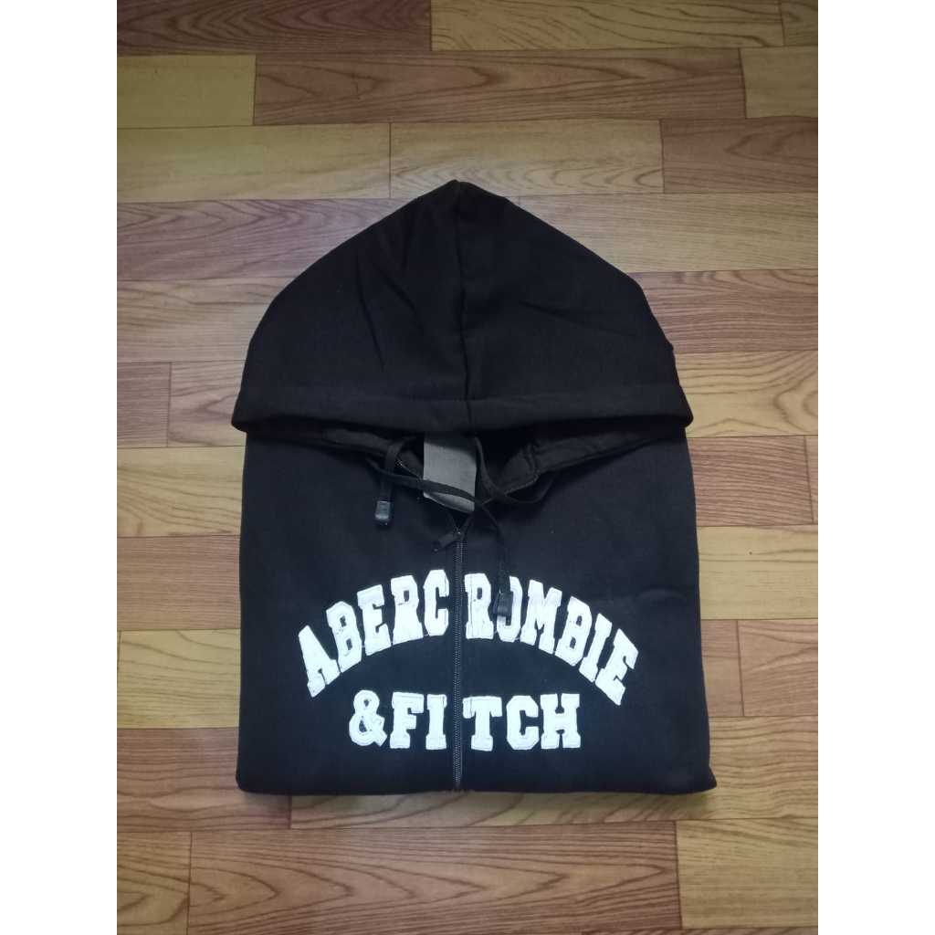 Who A.U BORDIR - Jaket Hoodie Zipper Aber Hitam Premium Quality Full Teg & Label Bahan Teball Unisex