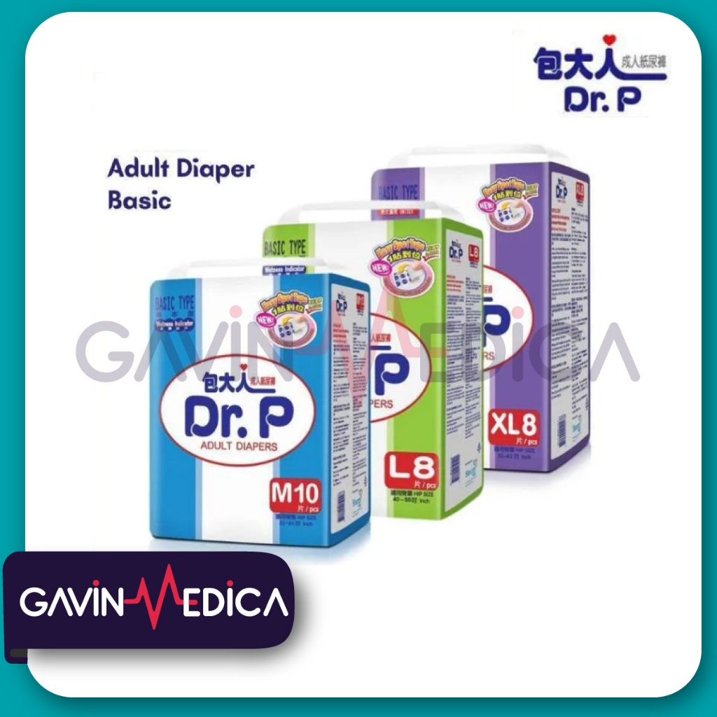 Dr. P Basic Type Adult Diapers Popok Dewasa Tipe Perekat Size M/L/XL