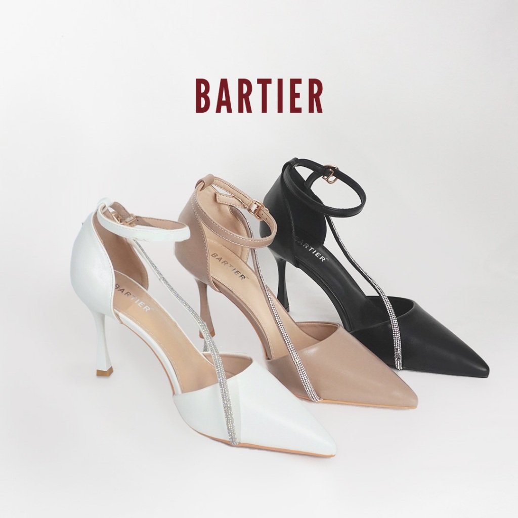 BARTIER - SEPATU TALI WANITA HEELS 9CM HEELS PESTA 50-323