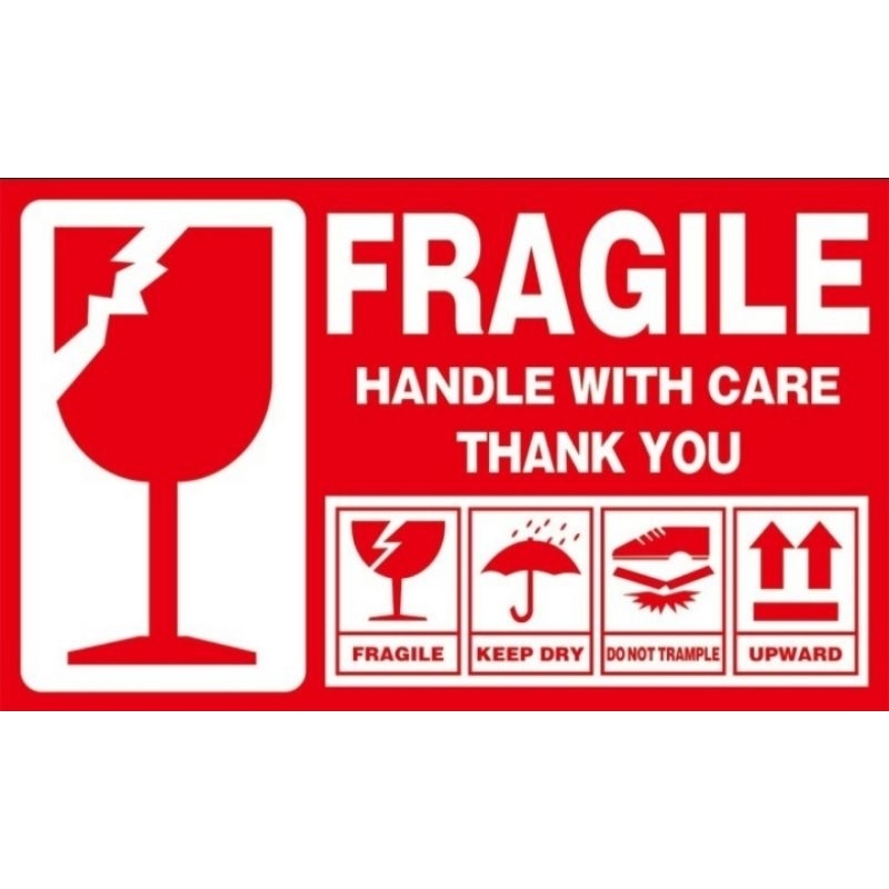 

Stiker Fragile Sticker Lebel Anti Pecah Bahan Chromo Mengkilat