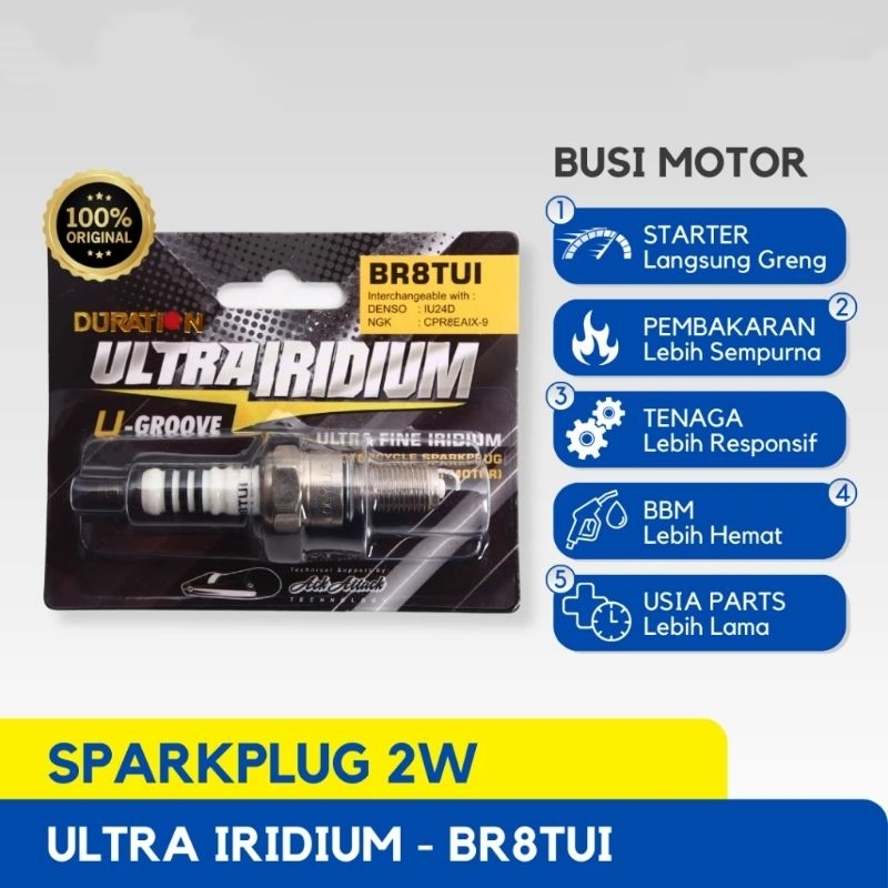 Busi Ultra Iridium BR8TUI Busi Duration Ultra Iridium BEAT FI/ESP/SPACY/MEGAPRO FI/AEROX/NMAX