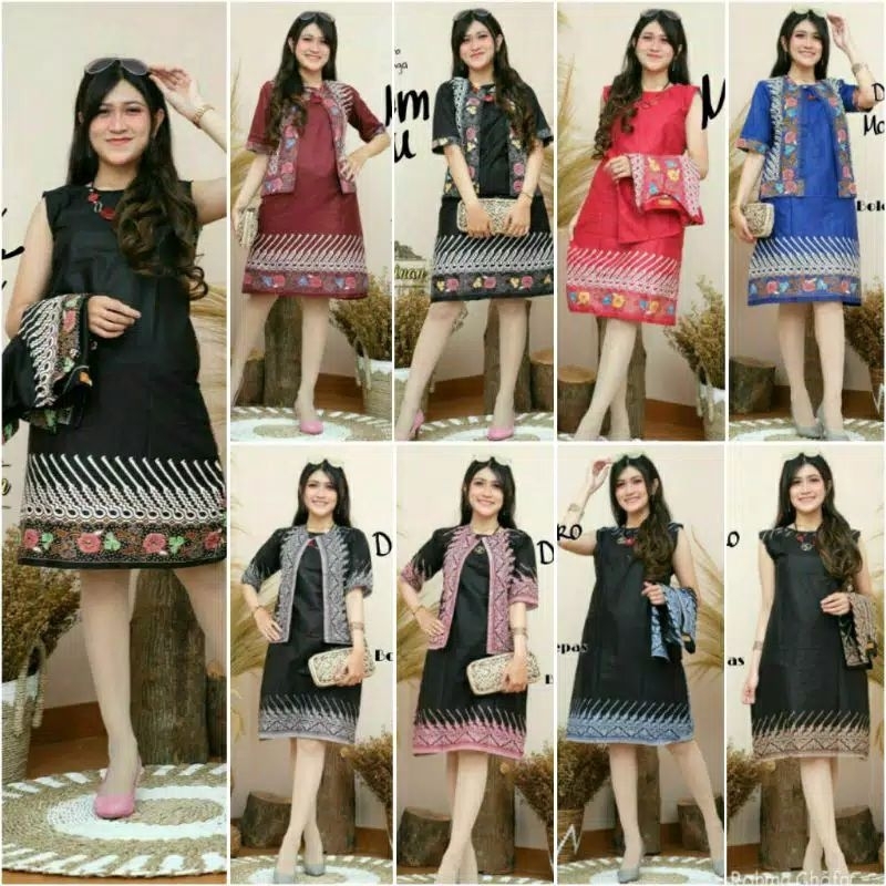 Dress Bolero Batik#1 Murah DRESS BOLERO BATIK KERJA WANITA SERAGAM KANTOR