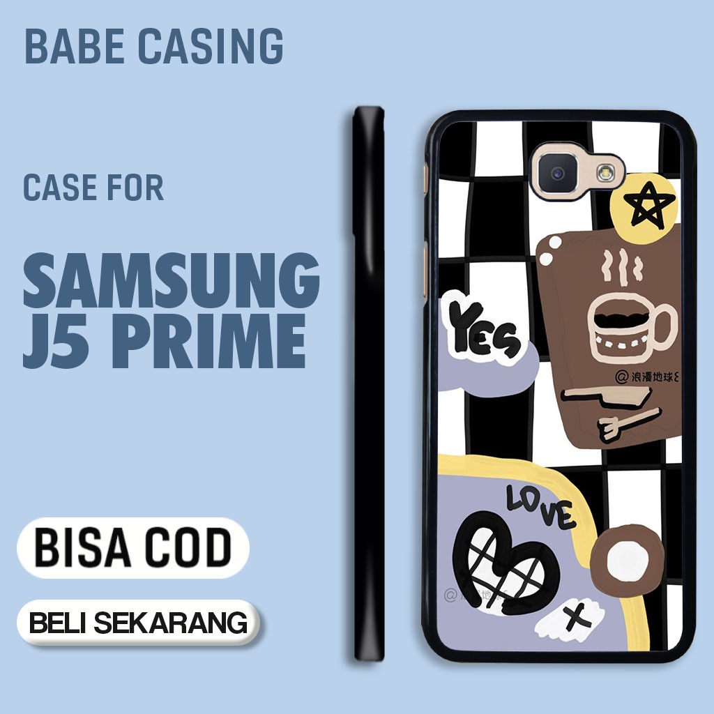 case hp samsung j5 prime terbaru aesthetic stiker hitam streetart estetik keren lucu unik casing cow