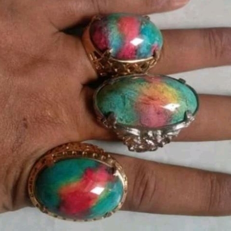 cincin batu akik panca warna edong