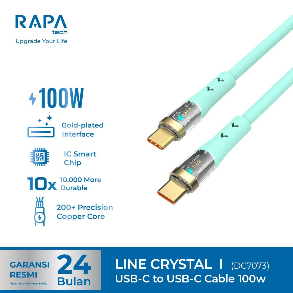 RAPAtech Cable CRYSTAL I USB C to USB C Cable 100W - DC7073