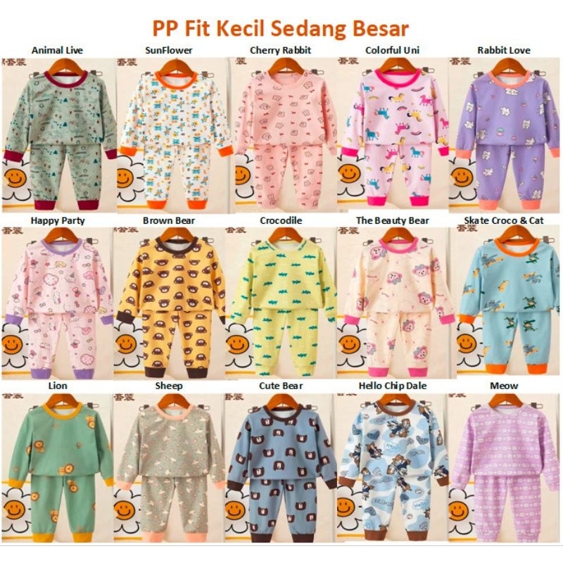 piyama premium kubao baju tidur anak 1-9th pp