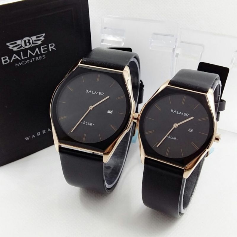 jam tangan balmer 7926 couple kulit free box