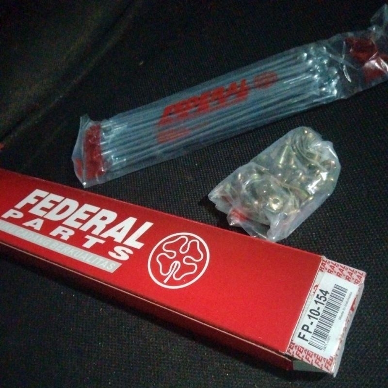 Jari Jari Ruji Jeruji Spoke Set Chrome Federal FP-10-154 10X154 10 154 Roda Motor Belakang Jupiter M