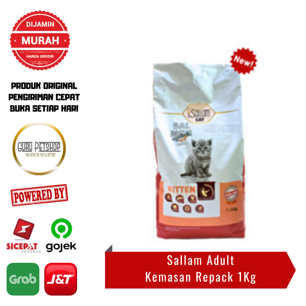 Sallam Cat Kitten Salmon 1kg / Makanan Kucing Dry Sallam Cat Food