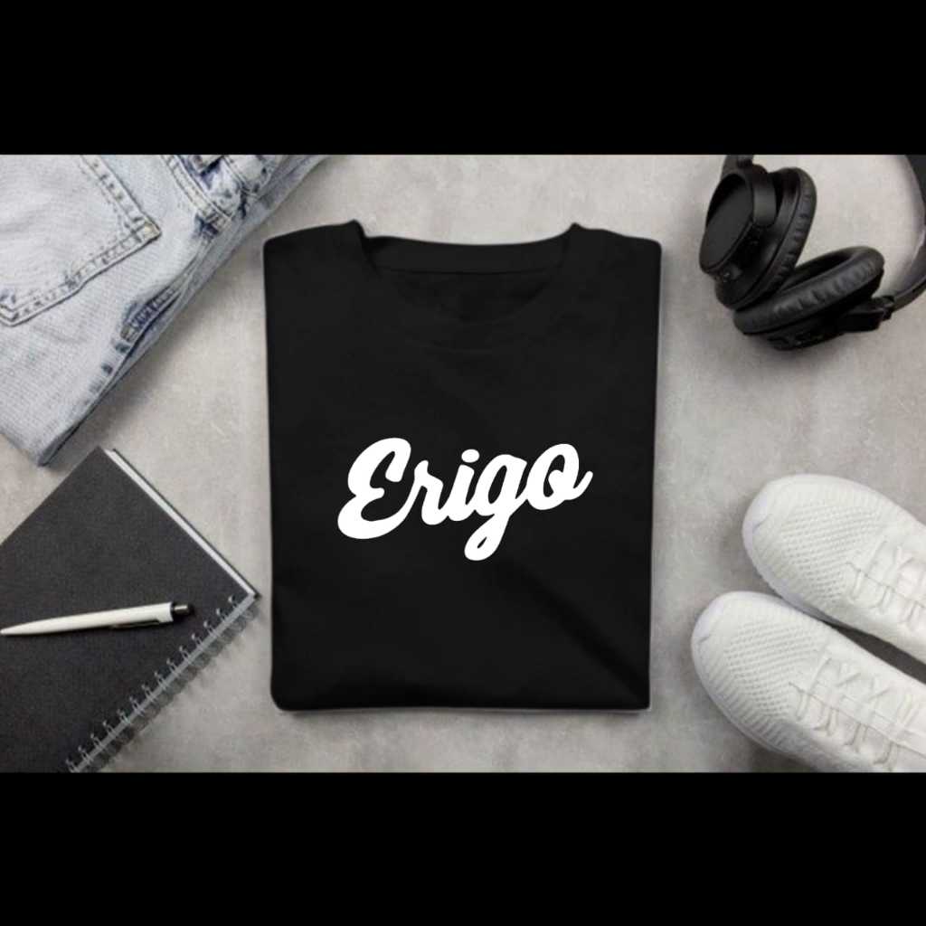 KAOS PRIA / KAOS HITAM POLOS / KAOS DISTRO ERIGO APPAREL PRIA & WANITA TERMURAH BISA BAYAR DITEMPAT