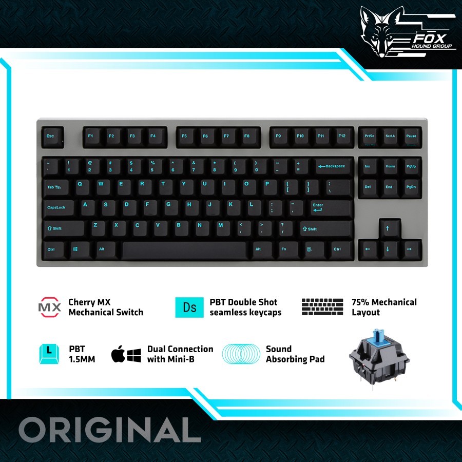 LEOPOLD FC750R PD CHARCOAL BLUE CHERRY MX BLUE - FC750RC/EBBPD