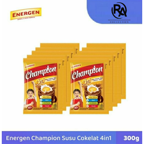 

Energen Champion Minuman Coklat 4 in 1 ( 1 Renceng isi 10 Sachet ) - Rafka Aulia Collection