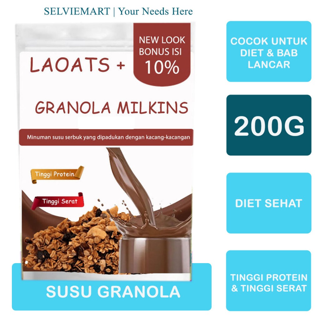 

Minuman diet pelangsing badan penurun berat badan granola diet meal replacememt susu diet pengganti makan Laoats