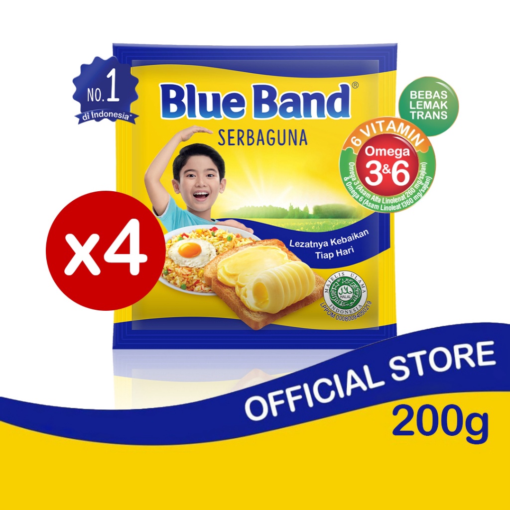 

Ready Stok Blue Band Serbaguna Margarin Masak 200 gr x 4 pcs serbuuu !