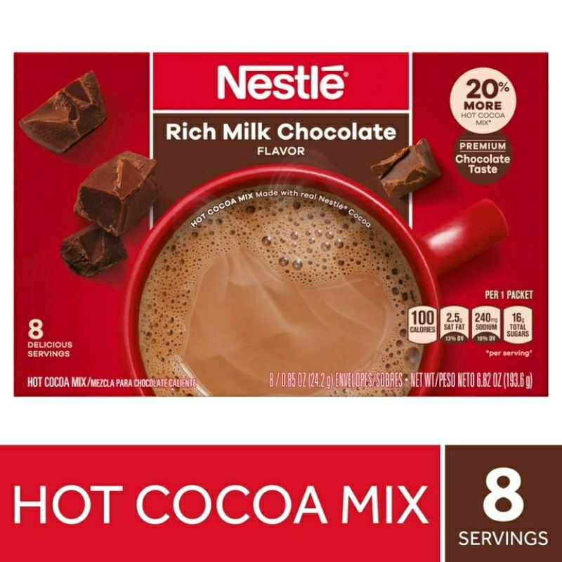 

NESTLE Rich Milk Chocolate Flavor Hot Cocoa Mix 8 Envelopes 193g