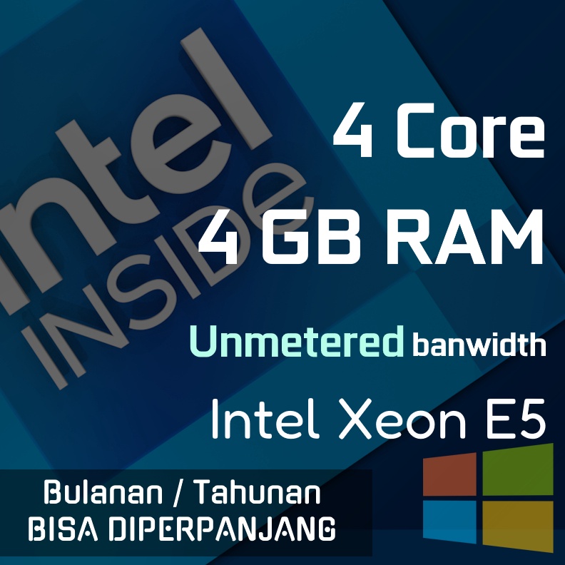 [KODE H53P] RDP Windows ⭐ 4 Core - 4 GB ⭐ Unmetered bandwidth @ 1Gbps port ⭐ BULANAN / TAHUNAN ⭐ Bisa Diperpanjang