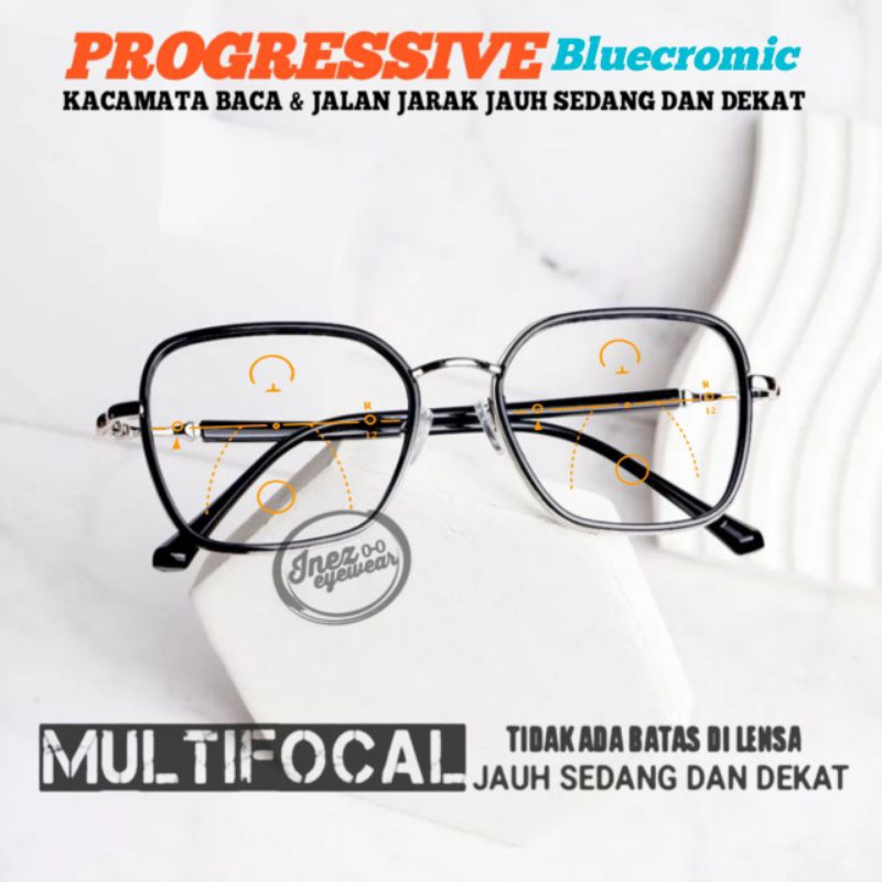 Kacamata Progresif Bluecromic Pri/wanita | Kacamata Baca dan Jalan antiradiasi |vKacamata Baca dan J