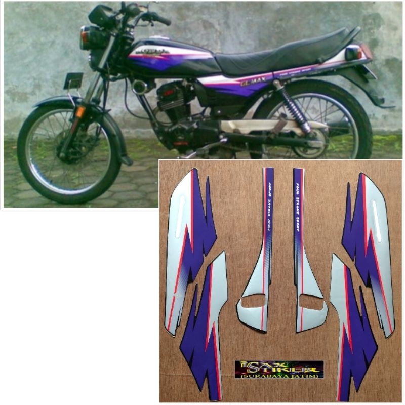 Striping original Honda GL Max biru hijau tahun 1995 1996