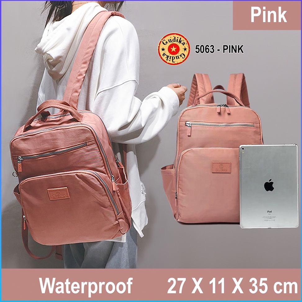 BOOMING PROMO GUDIKA 5063 - Tas Ransel Laptop Wanita Kekinian Import Original Bahan Nilon Waterproof