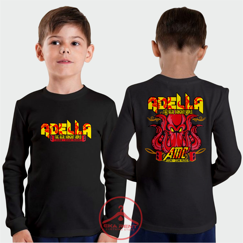 Kaos Anak Umur 1-13 Adella Cumi - Cumi Audio Lengan Panjang