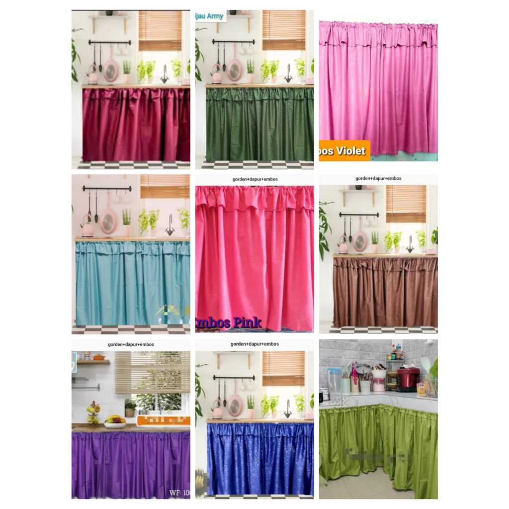 Gorden kolong dapur polos embos / kelambu kolong dapur polos embos