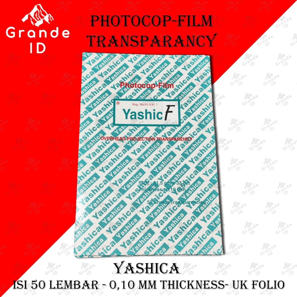 

BRANDS FESTIVAL OHP TRANSPARANCY FILM YASHICA ISI 50 PCS PLASTIK TEBAL 0,1MM A4 FOLIO !!