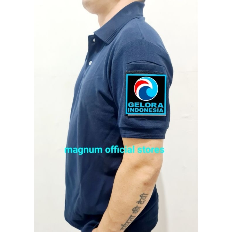 Kaos Logo Gelora Baju Polo Lengan Pendek Model Tactical PDL Free 3 Emblem Patch Tempelan Velkro